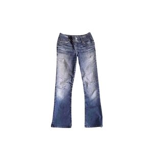 PAIGE Denim Hidden Hills Bootcut Mid Rise Jeans Short 28.5" Inseam Size 27